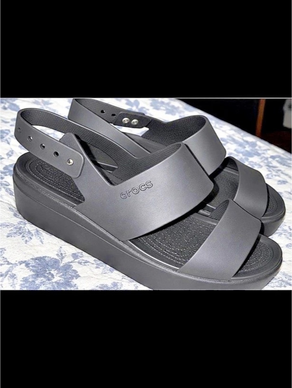 Crocs Brooklyn Low Wedge Sandal Black Platform Sandals